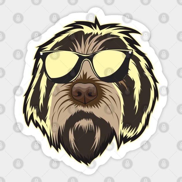 Neon Wirehaired Pointing Griffon Vibes Sticker by Dogiviate